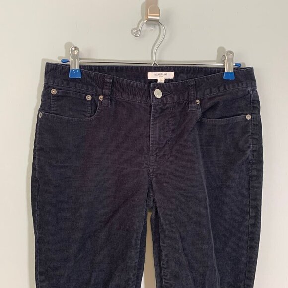 Helmut Lang black cotton stretch skinny corduroy casual career pants - Picture 2 of 10